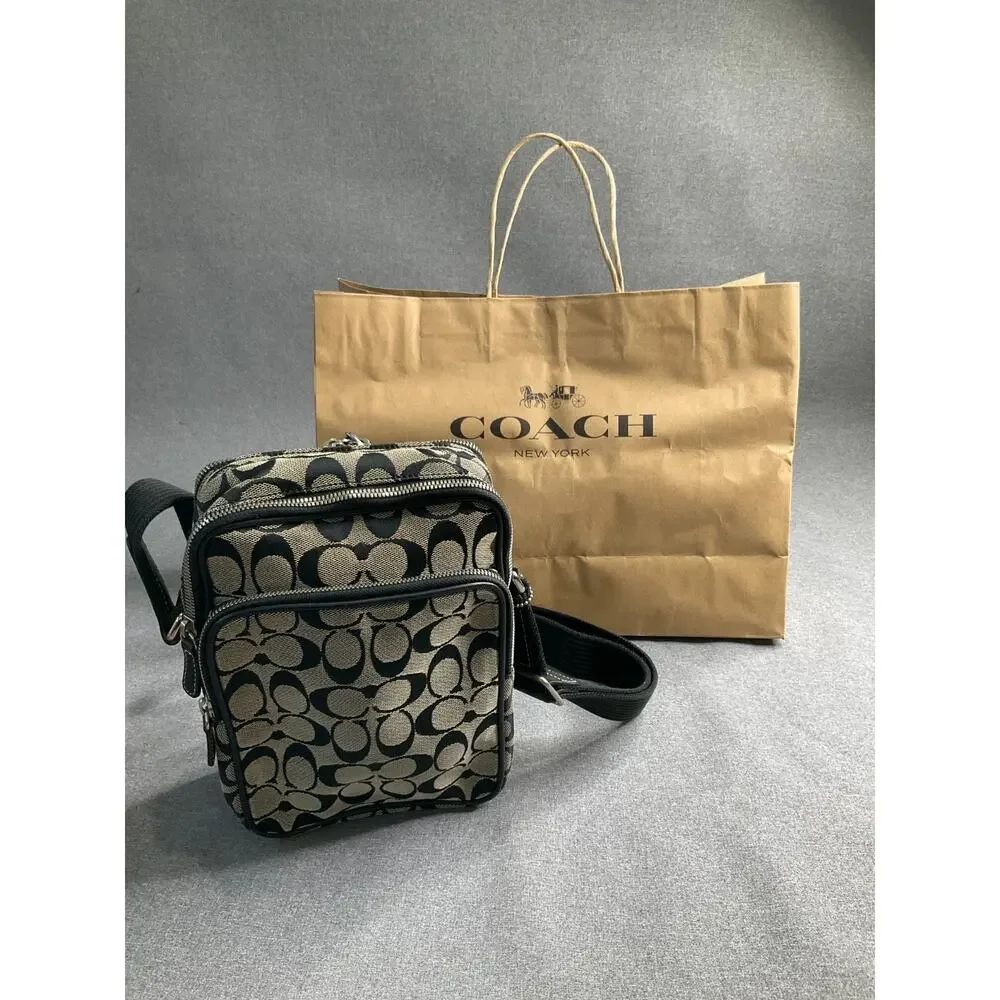 Coach 4270 Vintage International Shoulder Bag Black Signature Canvas Crossbody